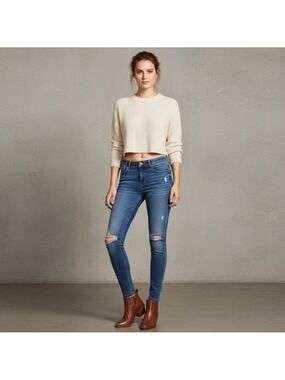 Vigoss Jagger Skinny Jeans Women's Size 26 27 Blue Distressed